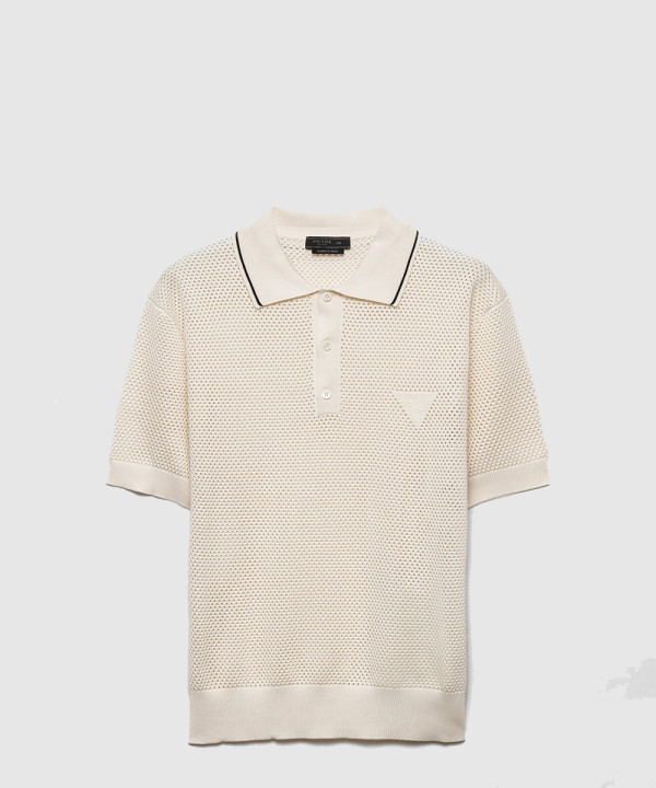 프라다 실크 앤 코튼 폴로 셔츠