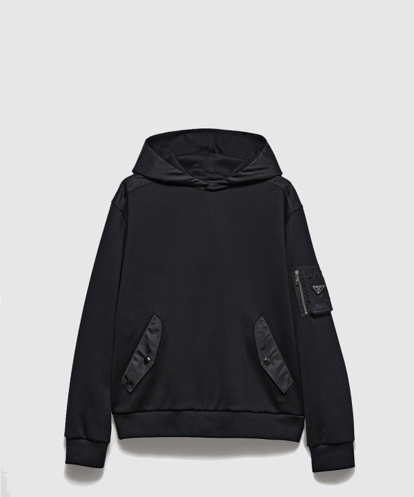 프라다 리사이클 나일론 후드 스웨트셔츠