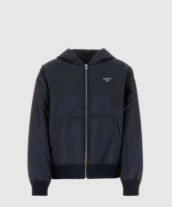 프라다 로고 쇼트 코트