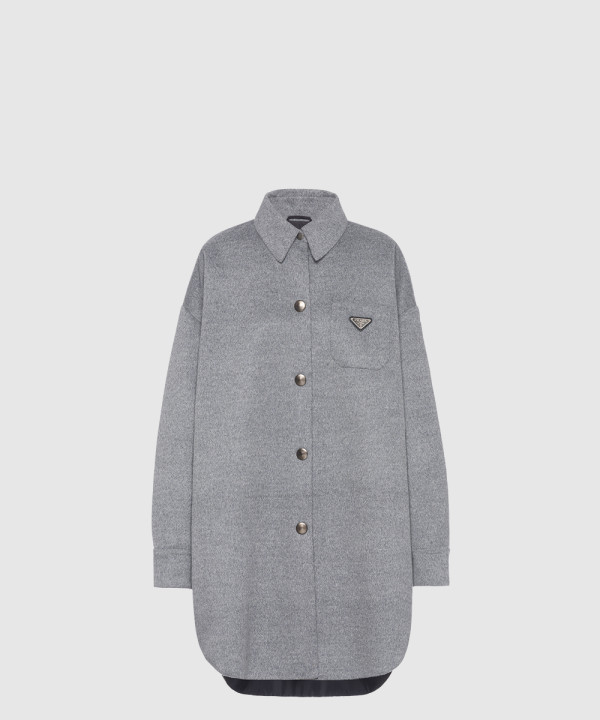 프라다 로고 프린트 셔츠 톱