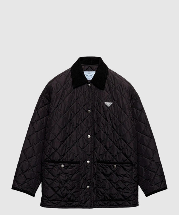 프라다 로고 쇼트 코트