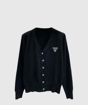 프라다 로고 쇼트 코트