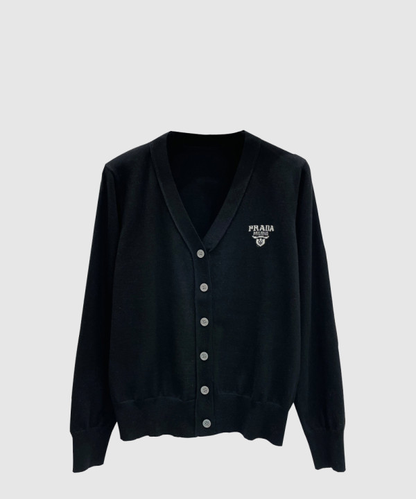 프라다 로고 쇼트 코트