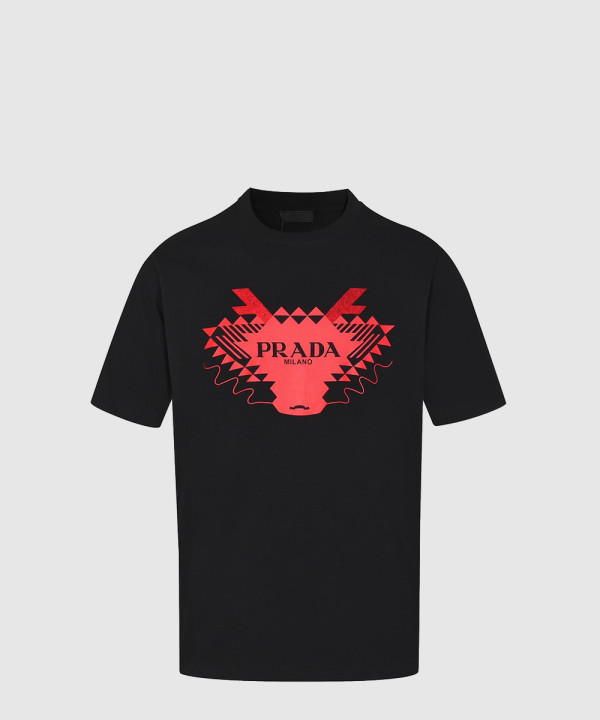 프라다 플라워 코튼 톱