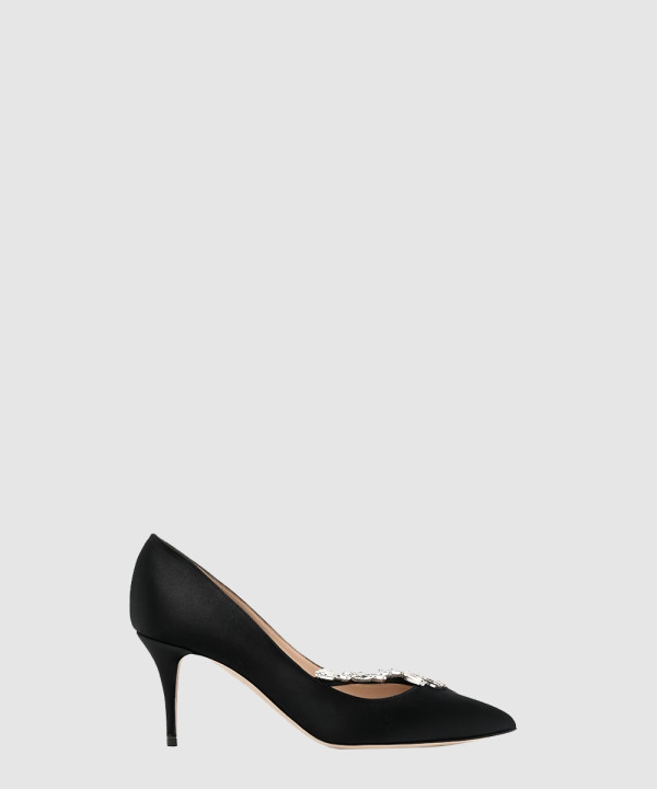 마놀로블라닉 나디라 새틴 쥬얼 펌프스