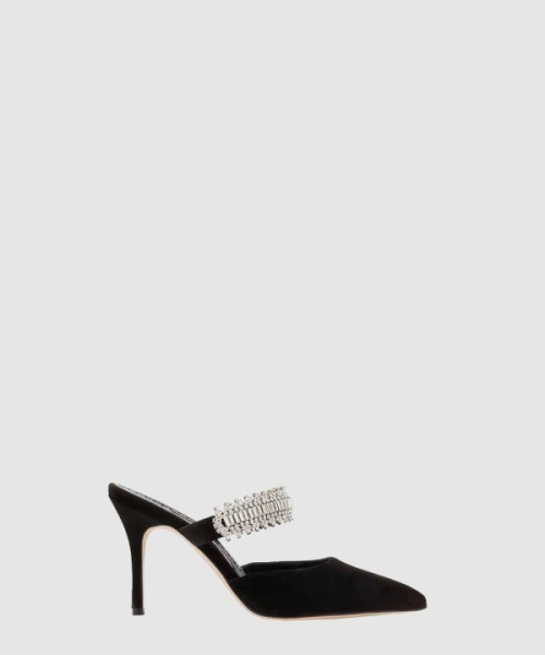 마놀로블라닉 루타라 새틴 크리스탈 뮬