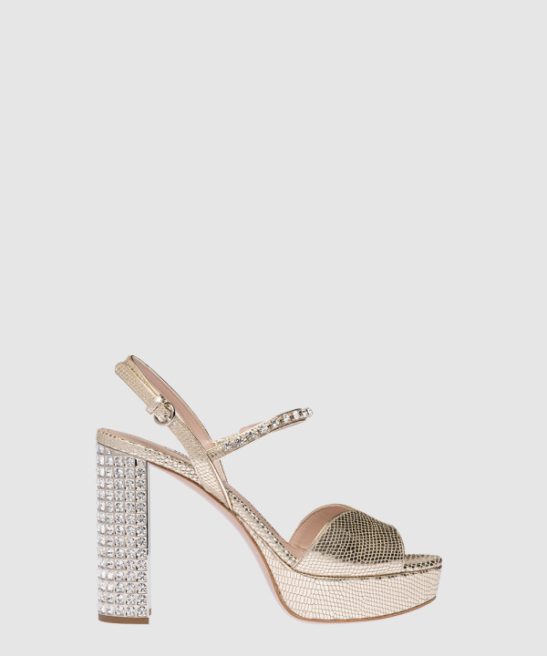 미우미우 큐빅 통굽 샌들 5XP877