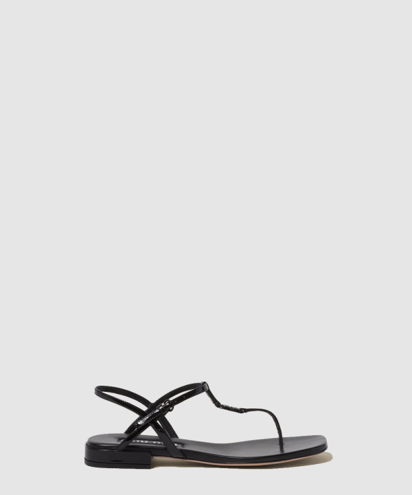 미우미우 페이턴트 레더 헤링본 샌들 5Y895D