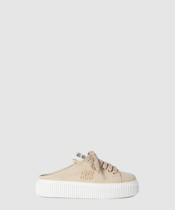 미우미우 데님 스니커즈 뮬 5E390E