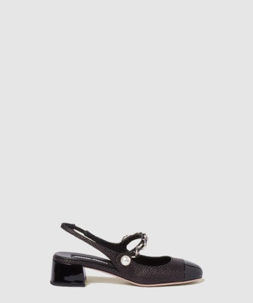 미우미우 페이턴트 슬링백 펌프스 5I045E