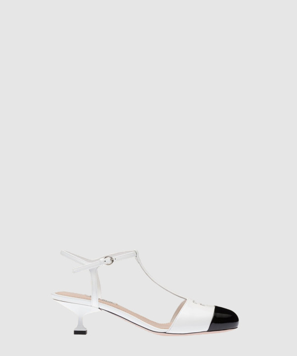 미우미우 투톤 가죽 펌프스 5I769D