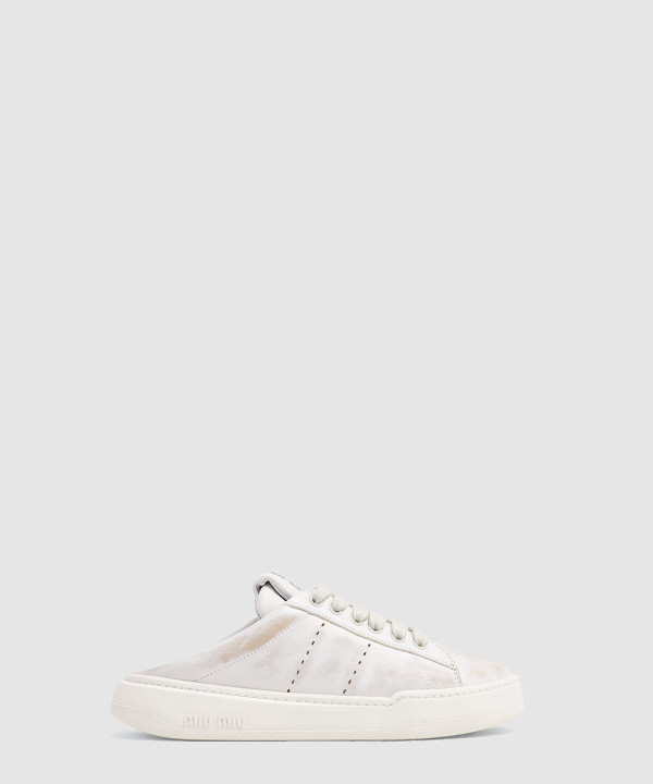 미우미우 블리치드 가죽 스니커즈 5E915D