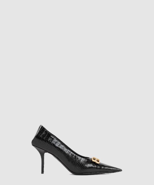 발렌시아가 크로커 이펙트 레더 펌프스힐 734238