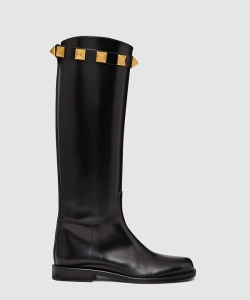 발렌티노 송아지 가죽 로만 스터드 부츠