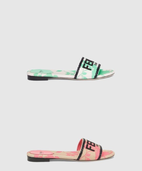 펜디 와이드 자수 패션 슬리퍼 8R8092