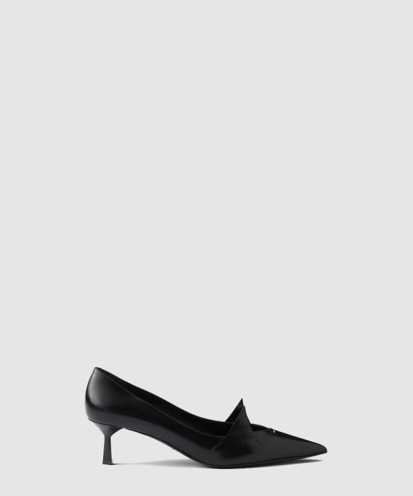 프라다 투톤 브러시드 레더 펌프스 검은색 1I976N