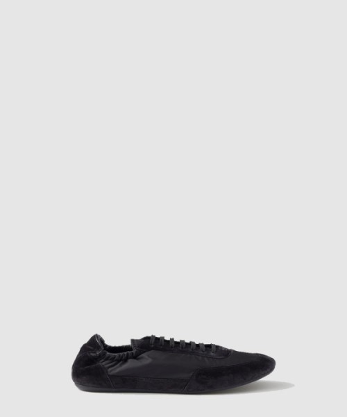 프라다 컬랩스 리나일론 및 스웨이드 스니커즈 1E959N