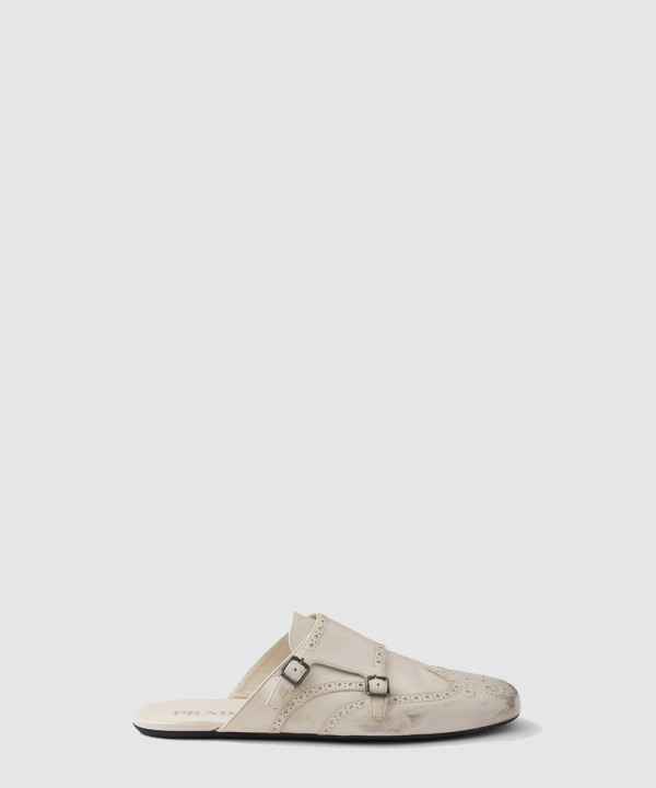 프라다 셔플 앤티크 레더 더블 몽크 스트랩 뮬 2S2992