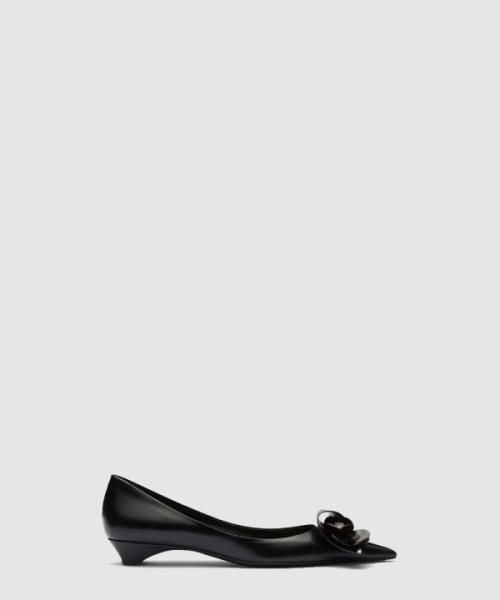 프라다 브러쉬드 가죽 펌프스 1I363N