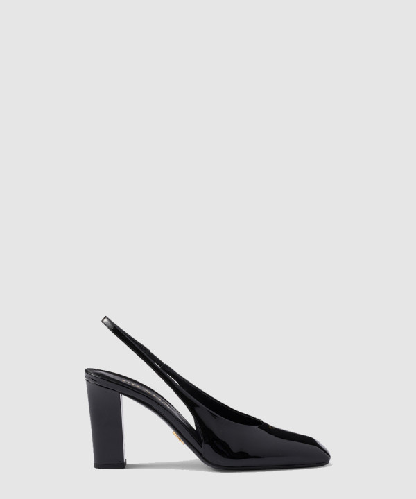 프라다 페이턴트 가죽 슬링백 펌프스 1I838N