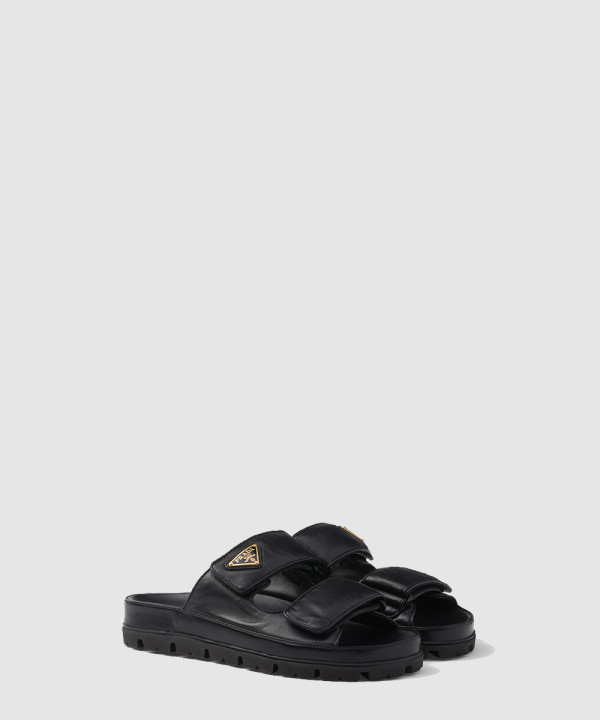 프라다 가죽 슬리퍼 슬라이드 1XX708