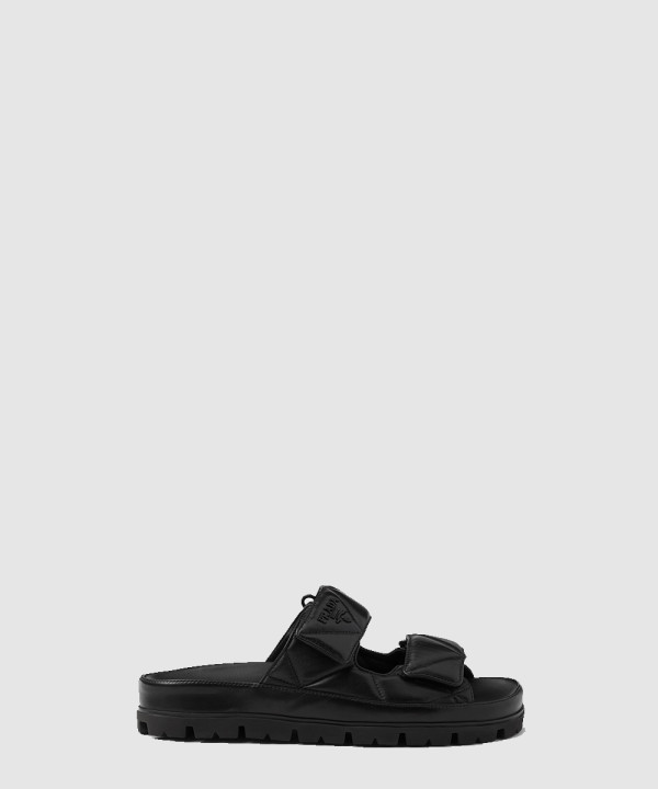 프라다 가죽 스트랩 슬라이드 1XX701