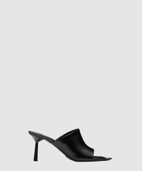 프라다 브러쉬드 가죽 하이힐 슬라이드 1XX638