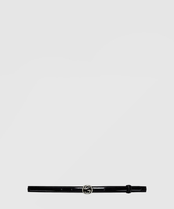 구찌 씬 페이턴트 더블 G 벨트 772119