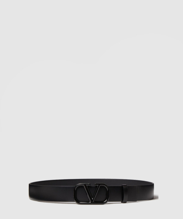 발렌티노 브이로고 시그니처 유광 송아지 가죽 벨트