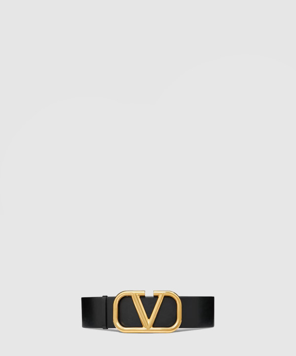 발렌티노 유광 송아지 가죽 브이로고 시그니처 리버시블 벨트