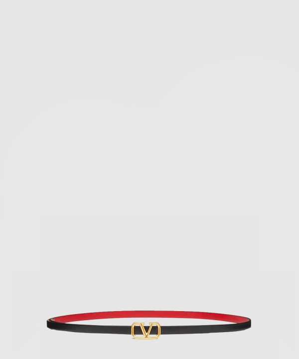 발렌티노 브이로그 시그니처 유광 송아지 가죽 양면 벨트