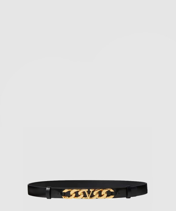 발렌티노 브이로그 체인 송아지 가죽 벨트