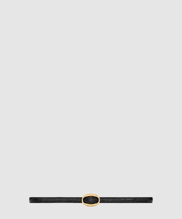 생로랑 크로커다일 오벌 버클 슬림 벨트 756959