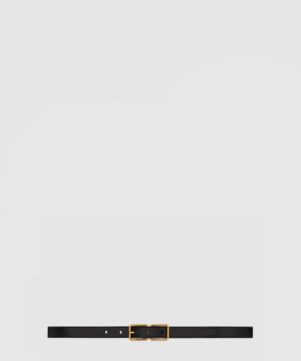 생로랑 스무스 가죽 소재의 더블 버클 슬림 벨트 732557