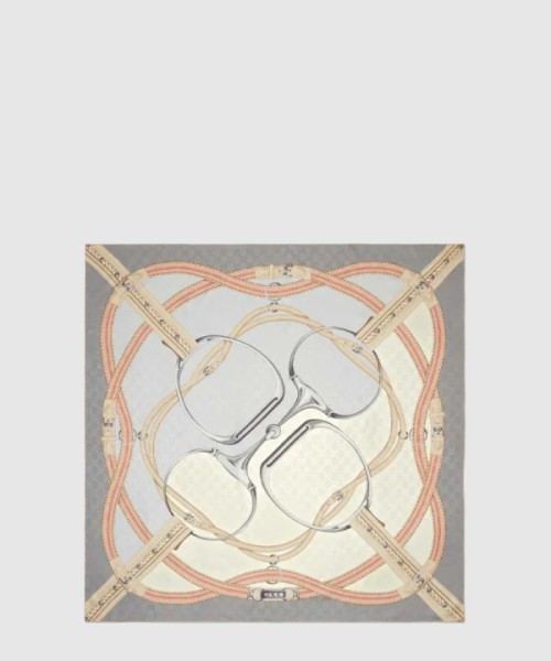 구찌 프린트 실크 까레 767130