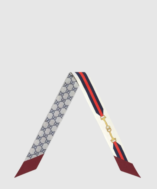 구찌 프린트 실크 넥 보우 756937