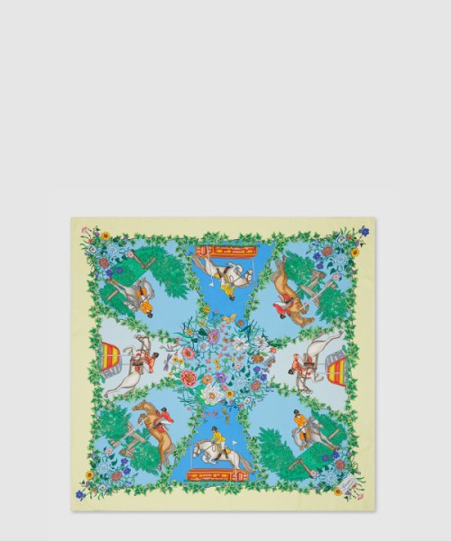 구찌 올오버 플로라 프린트 실크 까레 810870