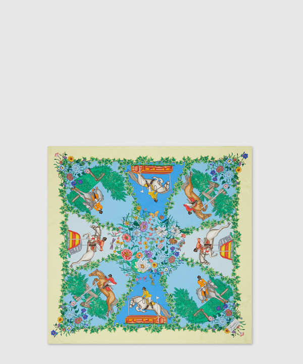 구찌 올오버 플로라 프린트 실크 까레 810870