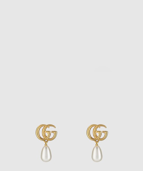 구찌 GG 마몽 펄 드롭 귀걸이 815307
