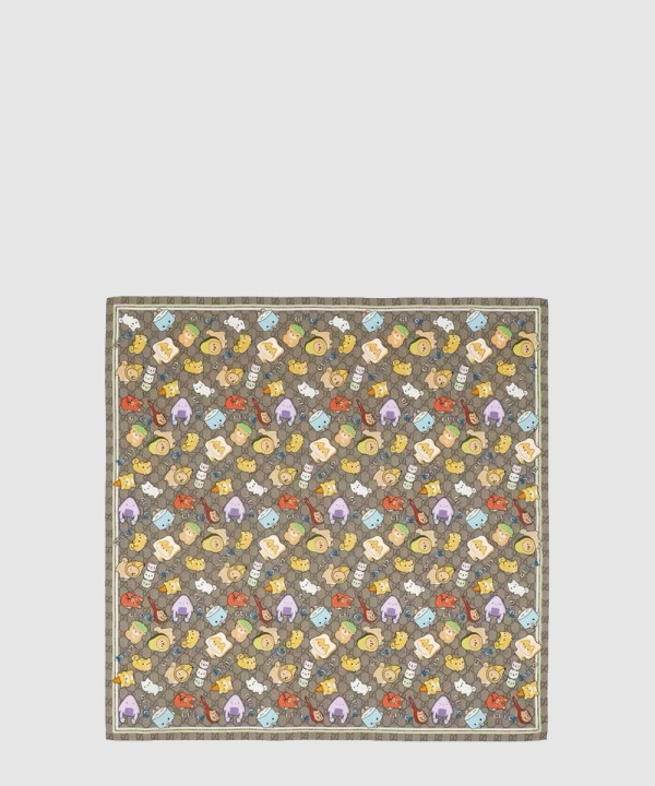 구찌 GG Animal Print Silk 736255