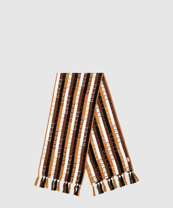 구찌 GG 자카드 패턴 니트 스카프 634166