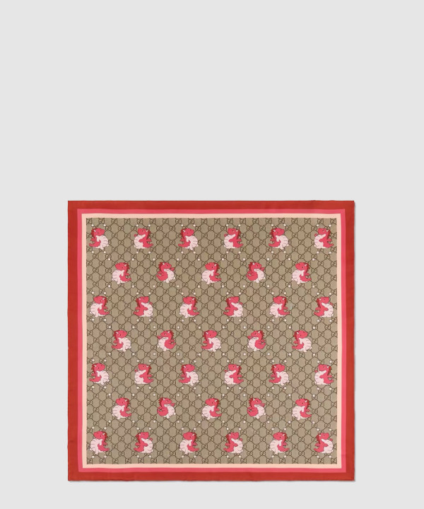 구찌 플로라 프린트 실크 스카프 778925