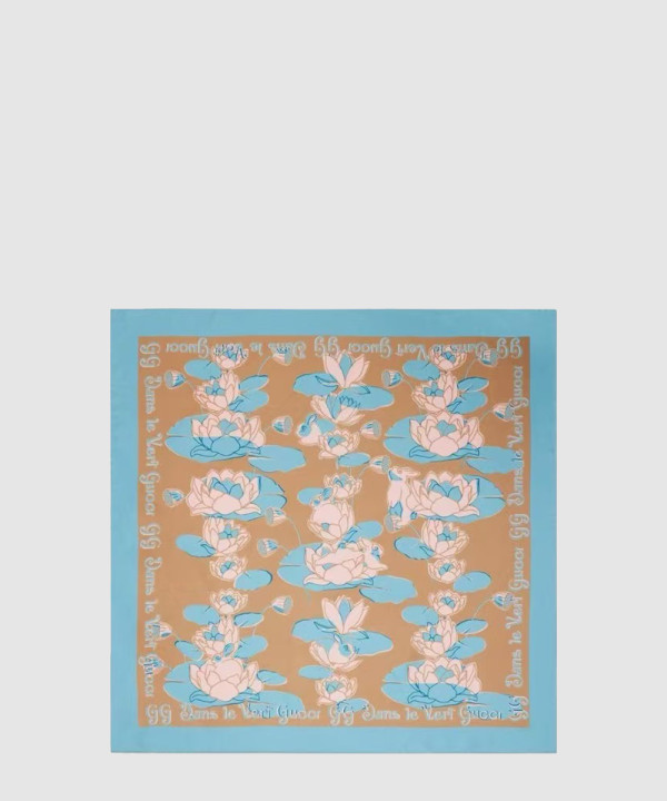 구찌 플로라 프린트 실크 스카프 722713