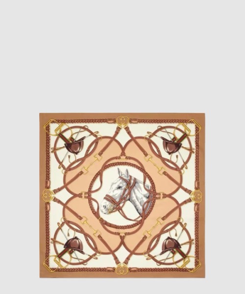 구찌 플로라 프린트 실크 스카 766327