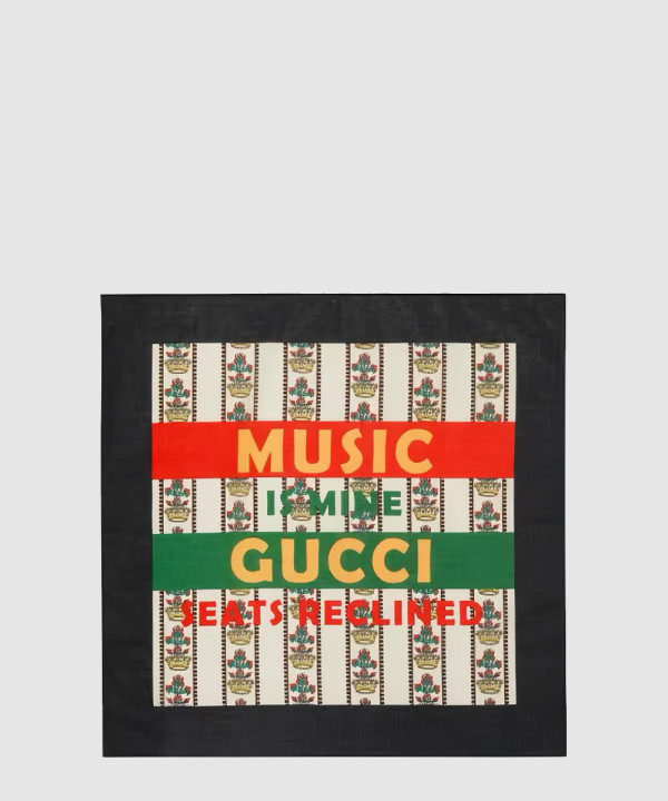 구찌 플로라 프린트 실크 스카 676964