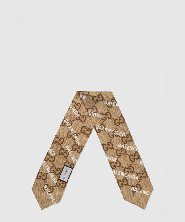 구찌 플로라 프린트 실크 넥 보우 676777