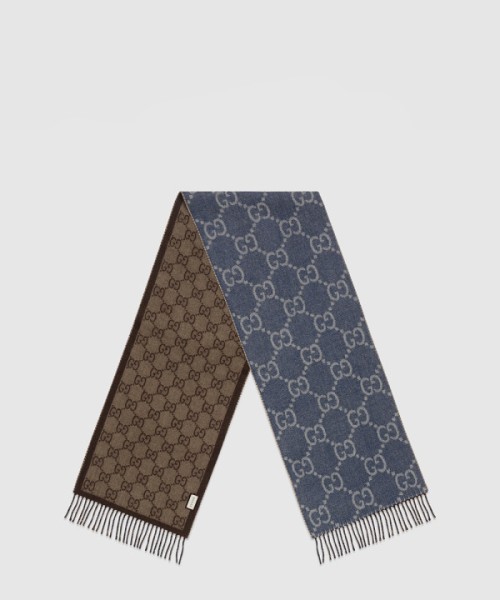 구찌 태슬 디테일의 GG 자카드 니트 스카프 676610