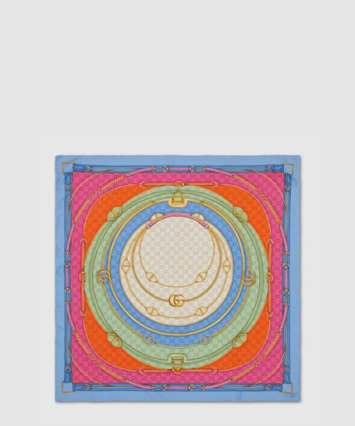 구찌 GG 벨트 프린트 실크 스카프 788599