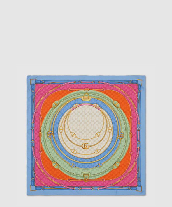 구찌 GG 벨트 프린트 실크 스카프 788599