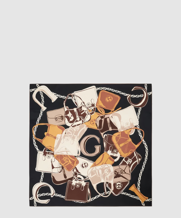 구찌 플로라 프린트 실크 스카프 723139